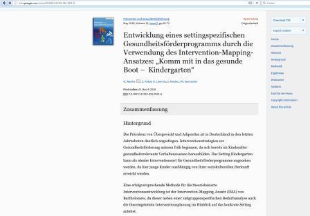 Neue Ausgabe von Prävention und Gesundheitsförderung Neue Ausgabe von Prävention und Gesundheitsförderung